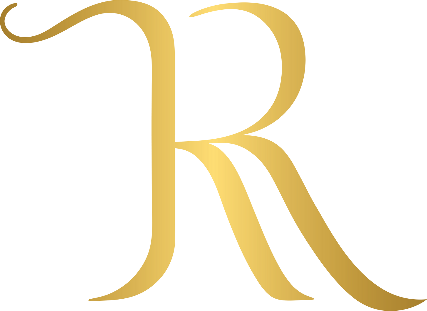 Golden letter R, gold alphabet R